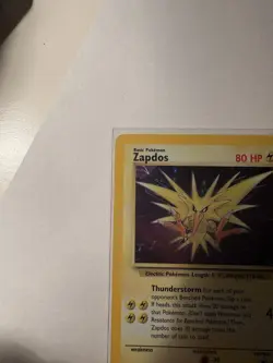 Pokemon Zapdos Fossil Holo Rare 15/62 Unlimited 80 HP English Card 1999 - Image 2