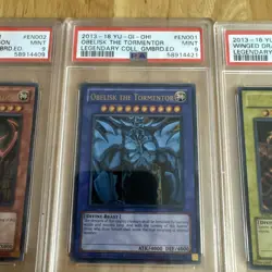 Yu-Gi-Oh! LC01 Complete Egyptian God Card Set Legendary Collection PSA 9 Mint - Image 3
