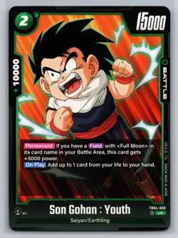 Dragon Ball Super Card Game Fusion World Son Gohan Youth FB04-060 UC Green Card - Image 1