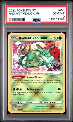 PSA 10 RADIANT VENUSAUR 004/078 POKEMON GO ✨ - Image 1