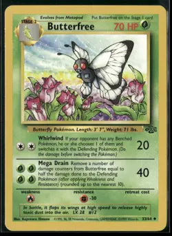 ✰ BUTTERFREE 33/64 UNCOMMON JUNGLE POKEMON ✰ MP - Image 2