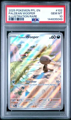 2025 Pokemon EN Phantasmal Flames #102 Paldean Wooper Illustration Rare PSA 10 - Image 1