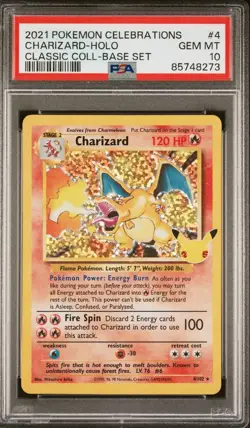 PSA 10 Charizard 4/102 Pokemon Celebrations Classic Collection Sword Shield - Image 1