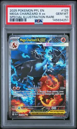 Mega Charizard X Ex PSA 10 - 125/094 - SIR - Phantasmal Flames - Pokemon - Image 1
