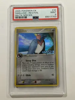 2005 Pokemon EX Delta Species - Swellow Rev.Foil #32 PSA 9 MINT - Image 1