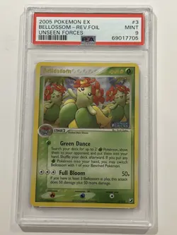 2005 Pokemon EX Unseen Forces - Bellossom Rev.Foil #3 PSA 9 MINT - Image 1
