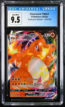 2020 Pokemon SWSH Darkness Ablaze Charizard VMAX CGC 10 #020/189 - Image 1