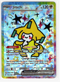 Pokemon Cracked Ice Holo - Rainbow Boarder * Fan Art * JIRACHI - Image 1