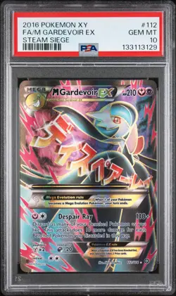 2016 Pokemon XY Steam Siege 112 Full Art Mega M Gardevoir EX Psa 10 Gem Mint - Image 1