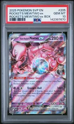 Team Rocket's Mewtwo ex Pokemon Destined Rivals #205 Black Star Promo PSA 10 - Image 1
