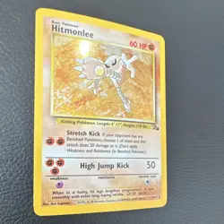 Pokemon TCG Hitmonlee Fossil 7/62 Holo Rare 60 HP English 1999 Unlimited - Image 2