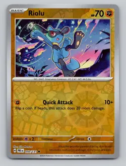 Reverse Holo Riolu 050/131 Common Prismatic Evolutions Pokemon - Image 1