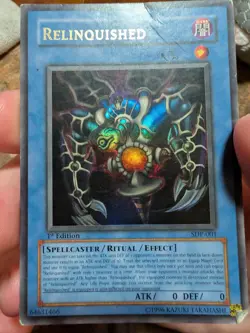 Yugioh Card Relinquished SDP-001 1st Edition Ultra Rare Damaged - HP - Image 1