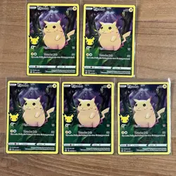Pokemon TCG Pikachu 005/025 25th Celebrations Anniversary Bundle X 5 - Image 1
