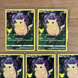 Pokemon TCG Pikachu 005/025 25th Celebrations Anniversary Bundle X 5 - Image 2
