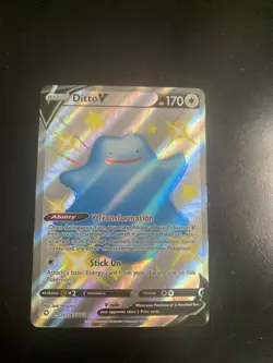 Pokemon TCG Ditto V Shining Fates SV118/SV122 Holo Shiny Holo Rare - Image 1