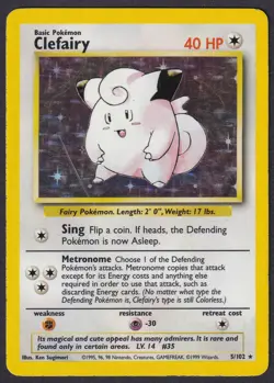 Pokemon Clefairy 5/102 Holo Base Set - Image 1