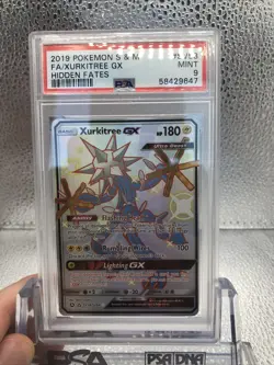 2019 Pokemon Sun & Moon Hidden Fates Xurkitree GX Full Art #SV58 PSA 9 - Image 3