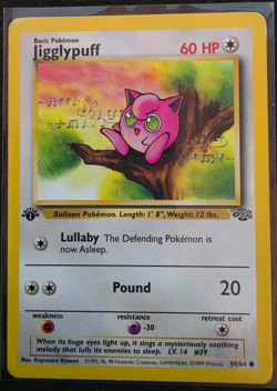 1999 Pokemon Jungle Jigglypuff 54/64 1st Edition MP Moderately Played - Image 1