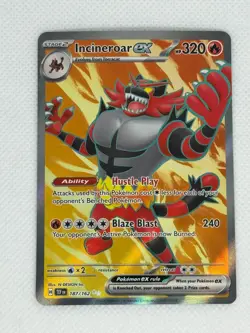 Pokemon TCG Incineroar EX 187/162 Temporal Forces Ultra Rare Full Art NM - Image 1
