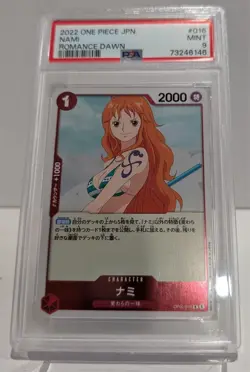 2022 One Piece Japanese Nami Romance Dawn #016 PSA Mint 9 A - Image 1