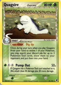 Quagsire (Delta Species) 21/101 Dragon Frontiers Pokemon Card TCG - Image 1