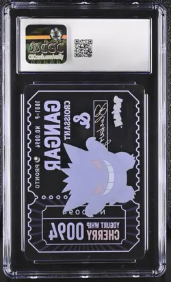 Gengar Pokemon x Pronto Cafe JPN 2025 Promo Clear Card 0094 CGC 9 Mint LOW POP 6 - Image 2
