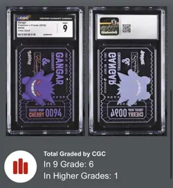 Gengar Pokemon x Pronto Cafe JPN 2025 Promo Clear Card 0094 CGC 9 Mint LOW POP 6 - Image 3