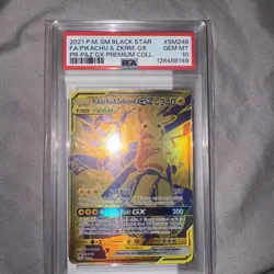 2021 POKEMON SM BLACK STAR PROMO #SM248 FULL ART/PIKACHU & ZEKROM GX PSA 10 - Image 1