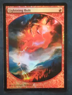 mtg magic lightning bolt FOIL textless player reward extended borderless MPR - Image 1
