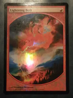 mtg magic lightning bolt FOIL textless player reward extended borderless MPR - Image 2