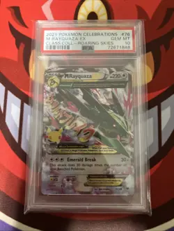 Pokemon M Rayquaza EX Celebrations Classic Coll. Roaring Skies Holo #76 PSA 10 - Image 1