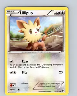 Pokemon TCG Lillipup B&W Boundaries Crossed 120/149 Regular Common Card LP-NM - Image 1