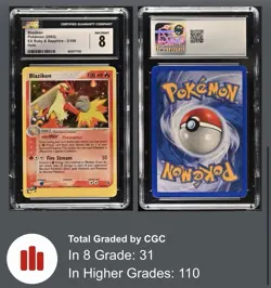 Blaziken 3/109 Holo Rare E-Reader Ruby & Sapphire 2003 Pokemon TCG CGC 8 NM/Mint - Image 3