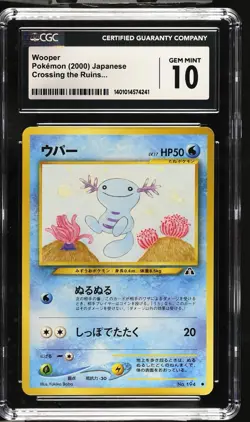 Wooper #194 Non-Holo Neo Era Crossing the Ruins 2000 Pokemon TCG CGC Gem Mint 10 - Image 1
