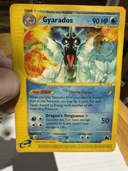 Gyarados 11/144 Skyridge Pokemon Card – Damaged (Creased + Ink) - Image 1