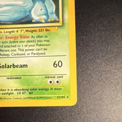 Venusaur 15/102 Base Set Holo Rare Pokemon TCG Wizards 1999-2000 English NM - Image 4