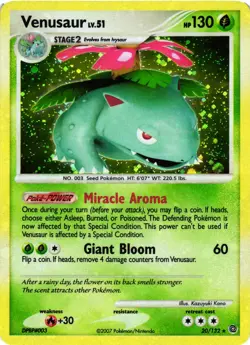 Pokemon TCG Venusaur 20/132 Secret Wonders Rare Holo Bleed Error VLP - Image 2