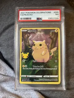 Pokemon TCG 2021 Pokemon Celebrations FA/Pikachu PSA 7 - Image 1