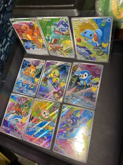Pokemon Full Set of 9 First Partner Series 1 Illustration Collection English NM - Image 4