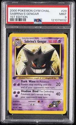 2000 POKEMON GYM CHALLENGE 1ST ED #29 SABRINA'S GENGAR PSA 9 - Image 1