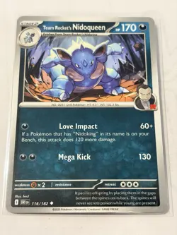 Team Rocket's Nidoqueen 116/182 Uncommon Destined Rivals Pokemon TCG - Image 1