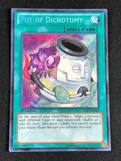 YUGIOH POT OF DICHOTOMY SHSP-EN065 1ST SECRET NM - Image 1