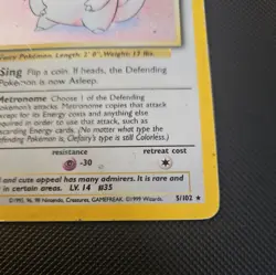 Clefairy 5/102 Base Set Holo Rare Unlimited Vintage WOTC 1999 Pokemon - Image 4