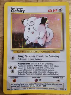 Clefairy Base Set 5/102 Holo Rare Pokemon 1999 - Image 1