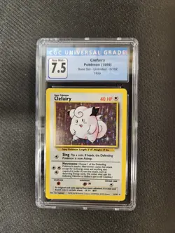 1999 Base Set Clefairy 5/102 CGC 7.5 NEAR MINT NM Holo Pokemon Card TCG WOTC - Image 1
