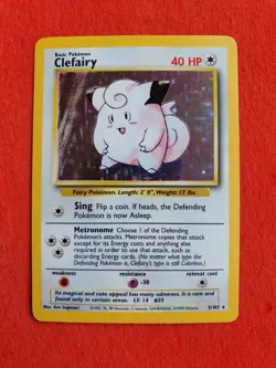 Clefairy 5/102 Pokemon TCG Base Set (1999) HOLO Rare NM - Image 1