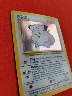 Clefairy 5/102 Pokemon TCG Base Set (1999) HOLO Rare NM - Image 3