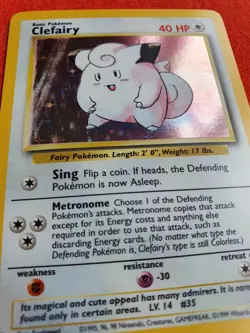 Clefairy 5/102 Pokemon TCG Base Set (1999) HOLO Rare NM - Image 4