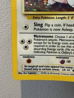 Pokemon TCG Clefairy Card Base Set Holo, Vintage 5/102, LP/MP - Image 5